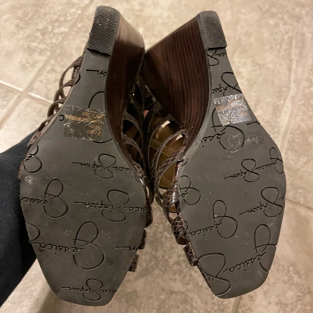 Jessica Simpson Brown‎ wedge sandals